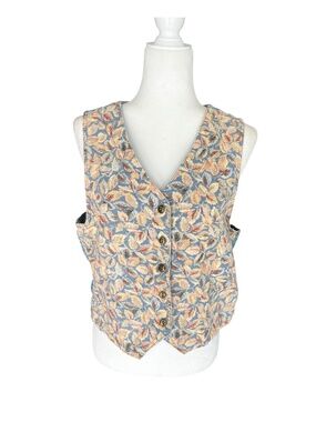 Vintage 90's Tapestry & Denim Vest Cherokee